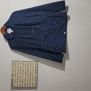 Charter Club Navy Blue w/White Polka Dots Rain Coat Sz.S